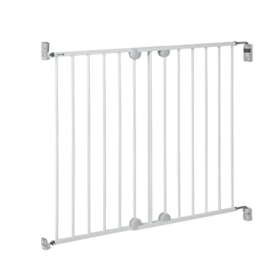 Image of Safety 1st Wall Fix Extending Gate, Extendable Baby Gate for stairs and doors, Easy Close Screw Fit, Adjustable Width 62 102 cm, in Metal, colour White
