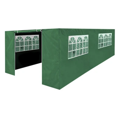 Image of Dellonda Premium Side Walls/Doors/Windows for Gazebo/Marquee Fits 3 x 6m Models Dark Green