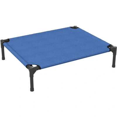 Image of PawHut Elevated Pet Bed Portable Camping Raised Dog w/ Metal Frame Blue (Medium)