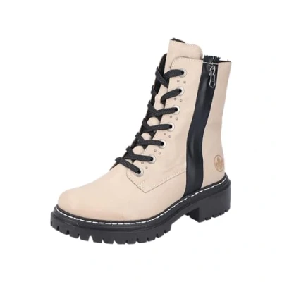 Image of Rieker Women&#039;s 72634 Lace up Boots, Beige, 6 UK