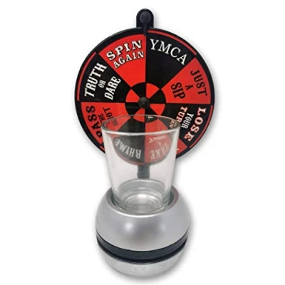 Image of EKNA® Wheel of Shots Drinking Game Spinning Toy Lucky with Shot Glass (Wheel Shots))