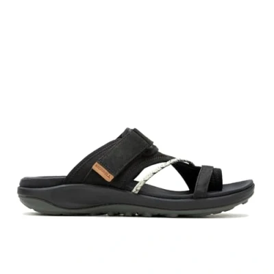 Image of Merrell Women&#039;s Terran 4 Post Slide Sandal, Black, UK