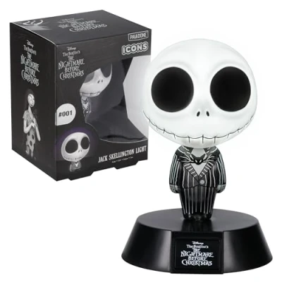 Image of Paladone Jack Skellington Icon Light Officially Licensed Nightmare Before Christmas Merchandise, Collectible Gift for Film Fans, Spooky Halloween Decor, Battery Powered, (10 cm)