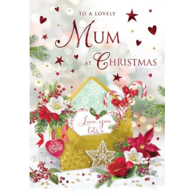 Image of Regal Publishing Christmas Card To a Lovely Mum Envelope 9 x 6 inches