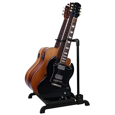 Image of GUITTO Multi Guitar Rack Stand Foldable Universal Display Portable Holder for Band Stage Bass Acoustic 3 GGS 12