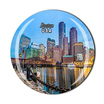 Image of Boston Massachusetts USA Fridge Magnet Souvenir Gift Decor Magnetic Sticker Collection