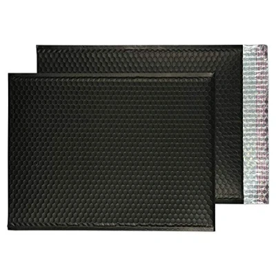 Image of Blake Purely Packaging C3 450 x 324 mm Matt Metallic Padded Bubble Peel &amp; Seal (MTB450) Jet Black Pack of 50
