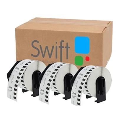 Image of 20 x Compatible DK 22225 38mm 30.48m White Thermal Continuous Paper Tape Labels with Brother QL 1100 1060N 500 570 580 700 710W 800 810W 820NWB Printers