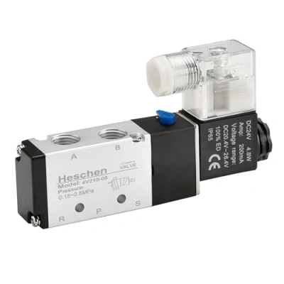 Image of Heschen Electrical Pneumatic Solenoid Valve 4V210 08 24VDC 4.8W PT1/4 5 Way 2 Position CE