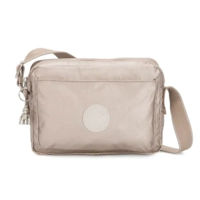 Image of Kipling ABANU M Medium crossbody, Metallic Glow (Silver)
