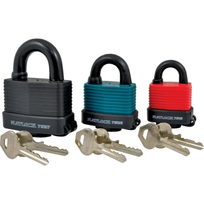 Image of Matlock Laminated Black Steel Key Padlock 69mm