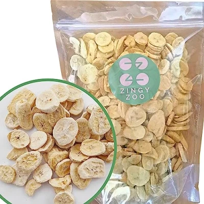 Image of Freeze Dried Banana Chips No Sugar Added XXL 500g Natural Fruit Unsweetened Gluten Free Snack Sweets Make Powder or Trail Mix Fresh Frozen Pure Slices ZingyZoo