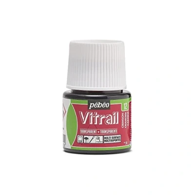 Image of PEBEO 050 012 Vitrail Stained Glass Effect Paint 45 Milliliter Bottle, Crimson