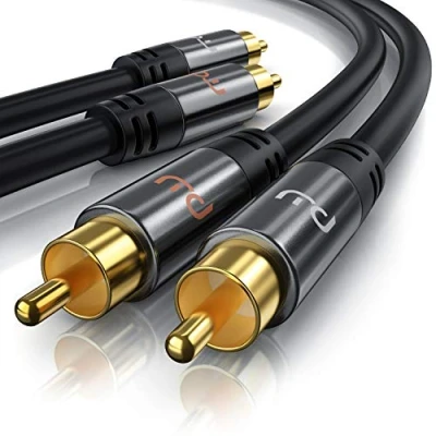Image of Primewire RCA Cable 2m HQ Audio 2RCA to Male Stereo for Surround Sound Dolby Digital DTS DJ Controller Home Theater HDTV Hi Fi Systems