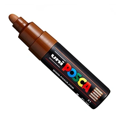 Image of Posca Uni PC 7M Paint Marker Art Pens Large Bullet Nib 4.5 5.5mm 15 Colours New for 2017 Brown