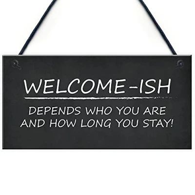 Image of RED OCEAN WELCOME Sign ISH Hanging Door Funny Wall Decor Home