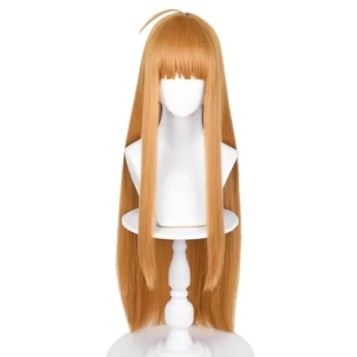 Image of RiRaku Anime Cosplay Wig Futaba Sakura Orange Long Halloween Costume Wig,For Christmas Carnival Party