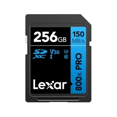 Image of Lexar High Performance 800x PRO SD Card 256GB, SDXC UHS I up to 150MB/s Read, V30/U3/C10 Memory for Point and shoot, mid range DSLR cameras, HD camcorders Camera (LSD0800P256G BNNAA)