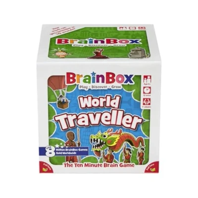 Image of BrainBox World Traveller Fun &amp; Educational Card Game Ages 6+ 1+ Players 10 Minutes Play Time
