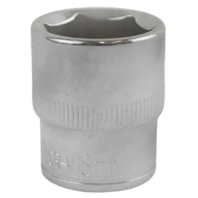 Image of 18mm 3/8&quot; Drive Shallow Metric Socket Single Hex / 6 Sided Bergen