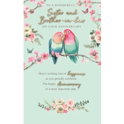 Image of Brother &amp; Sister in Law Embellished Anniversary Greeting Card Words to Cherish WCH042