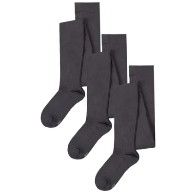 Image of SockShop Girls Plain Bamboo Tights Black, Navy, Grey Suitable for School Uniform or Casual Smooth Toe Seams, Soft, Cooling, Breathable 3 Pair Pack Ages 5 14 6 Years