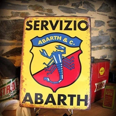 Image of Lotusworld New Tin Sign Aluminum Retro Fashion Vintage Abarth Metal 8x12 inches