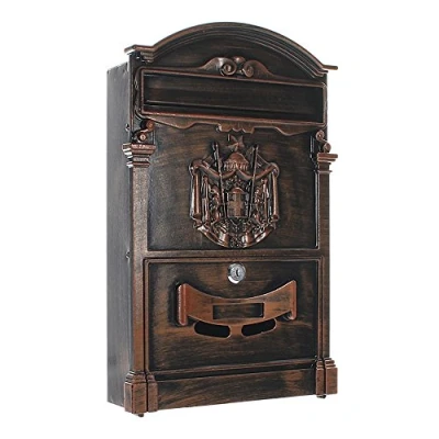 Image of Rottner Mailbox Ashford Antique, cylinder lock with 2 keys, aluminum, WxH 260x410 mm, mounting material included, nameplate, transparent window.