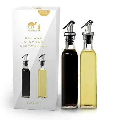 Image of Silk Route Home 2 Pack Oil and Vinegar Dispenser Bottles 500ml