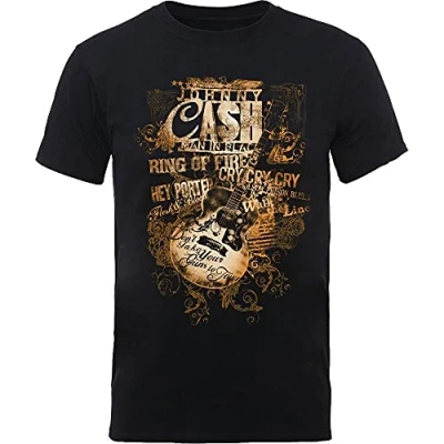 Image of Johnny Cash Unisex Jcts12 T Shirt, Black, S UK