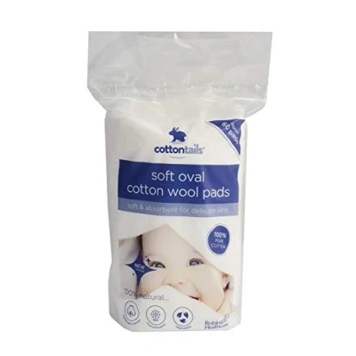 Image of Cottontails Oval Cotton Wool Pads, Packs of 60 x 12
