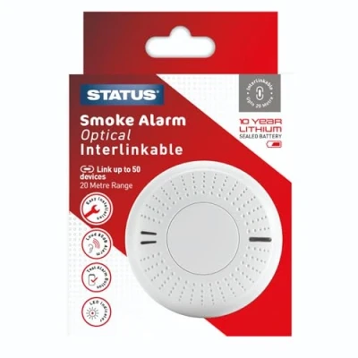 Image of STATUS Interlinkable Smoke Alarm/Smoke Detector including Batteries / SIPESA1PKB4