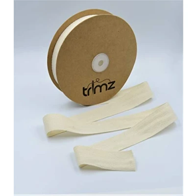 Image of Trimz 100% Cotton Herringbone Tape, Natural, 30mm x 25m