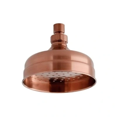 Image of Milano Elizabeth Traditional 155mm Round Apron Rainfall Shower Head Brushed Copper