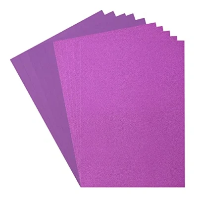 Image of Florence Glitter Paper and Cardstock A4 Coloured Card Making Supplies Purple/Violet 10 Sheets for Scrapbooking, Other Crafts 250/216 GSM