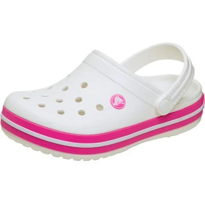 Image of Crocs Unisex Kids Clog,Crocband Clog T,White/Pink Crush,4 UK Child