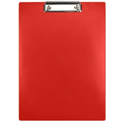 Image of Netuno Clipboard A4 with Clip Red Writing Board Metal Clamp Hard Plate Plastic Case DIN Document Holder Pack of 1