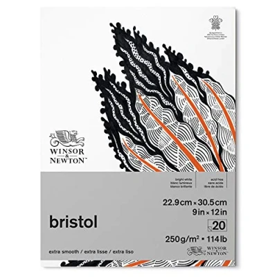 Image of Winsor &amp; Newton Drawing Paper, Bright White, 22,9 x 30,5 cm 20 Blatt Zeichenpapier im Block, 250g/m²