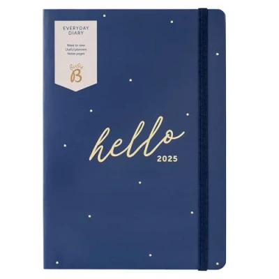Image of Busy B Everyday A5 Weekly Planner Diary 2025 Compact for Students, Teachers, Work &amp; More with a Week to View Layout, Useful Planners, Notes Pages Elastic Closure Band Navy Jan Dec
