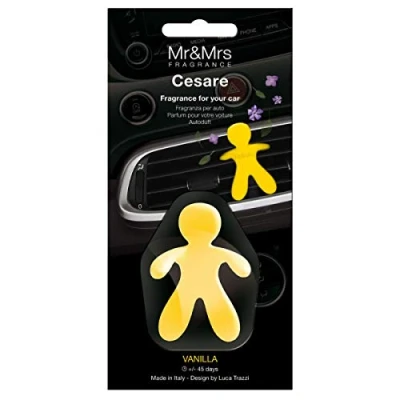 Image of Mr &amp; Mrs Fragrance MRMR7 Snowman Shape Car Air Freshener Vanilla Yellow