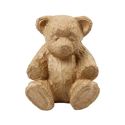 Image of Crafty Capers 18cm Paper Mache Sitting Teddy Bear to Decopage &amp; Decorate Papier
