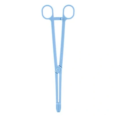 Image of Reptile Feeding Clip, Terrarium Blue Plastic Tongs Tweezers Pet Raising Tool for Snake Lizard Animal 24.5cm