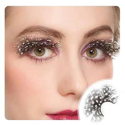 Image of Dorisue Party Feather Eyelashes Night Sexy leopard print Tiger Fake Cosplay Costume False Eye Lashes dramatic design
