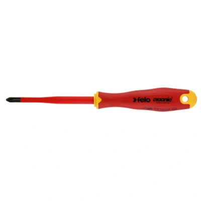 Image of Felo 0715762649 Phillips PH2 E Slim Insulated Screwdriver with Length 4&quot;