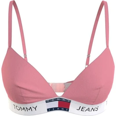 Image of Tommy Jeans Women Triangle Cup Bra Padded Stretch, Pink (Tickled Pink), L