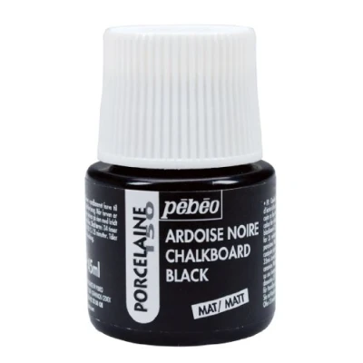 Image of Pebeo 1 Piece 45ml Porcelaine 150 China Paint 45 Milliliter Bottle, Chalkboard Black,Chalkboard Black