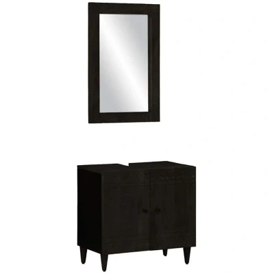 Image of vidaXL 2 Piece Bathroom Furniture Set Solid Wood Mango
