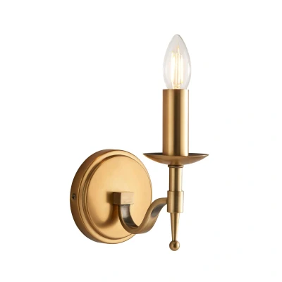 Image of Stanford 1 Light Indoor Candle Wall Antique Brass, E14
