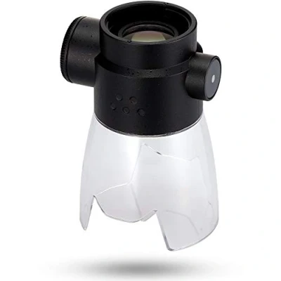 Image of PENTAX V MS1 Monocular Macro Stand with LED light for VM6X21 When attached to the monocular, you can use it as a microscope 18x magnification perfect observing microscopic detail