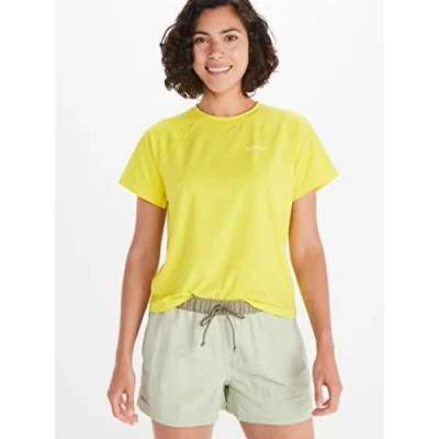 Image of Marmot Women&#039;s Wm&#039;s Windridge SS, Breathable Functional Shirt, Short Sleeved Sports Quick Drying Fitness Yellow Blaze, S